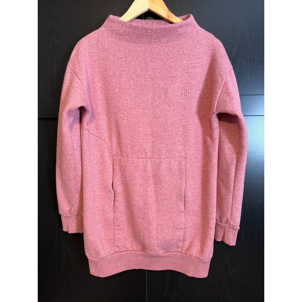 Gymshark Women's Mock Neck Pullover Sweatshirt Small Pink Soft Workout Lounge